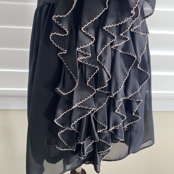 Black ruffle tunic dress size small boho - Picture 3 of 10